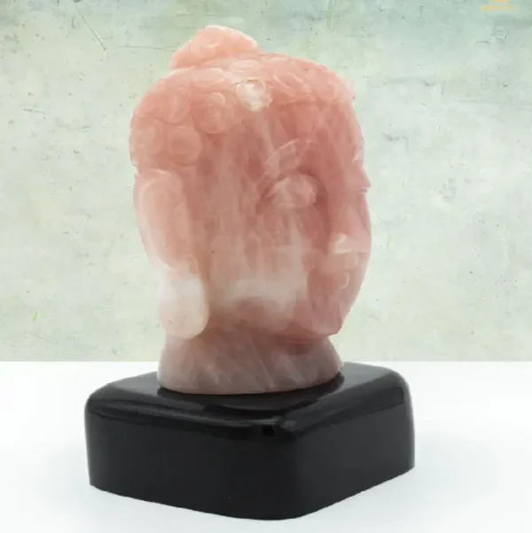 Natural Rose Quartz Buddha Head Statue