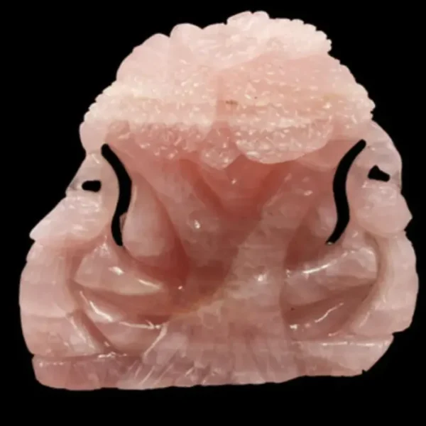 Rose Quartz Handmade Carving of Ganesh