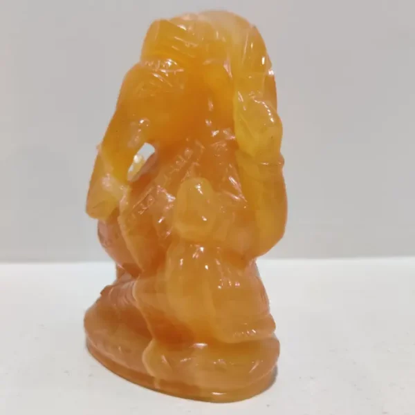 Yellow Jad Ganesh Statue